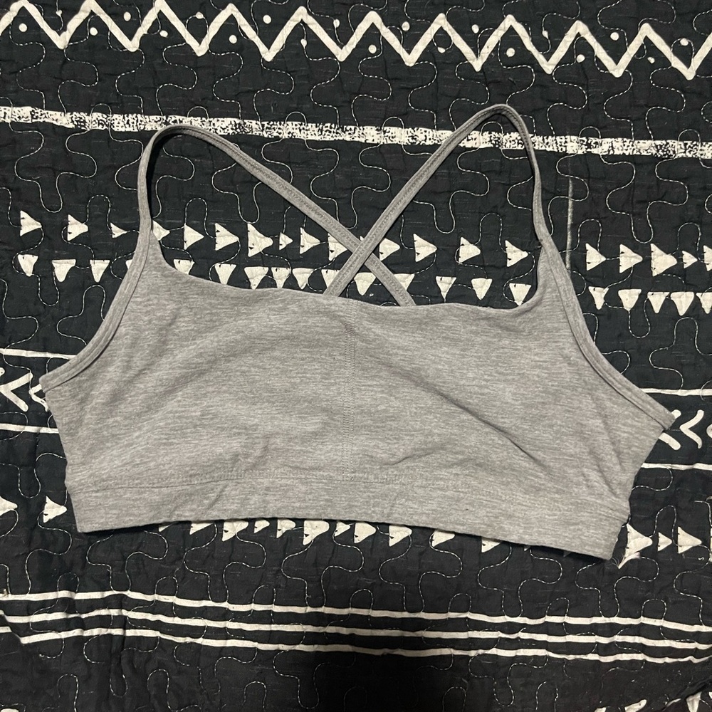 Heather flex Low Impact Strappy Bra in Grey from Fabletics